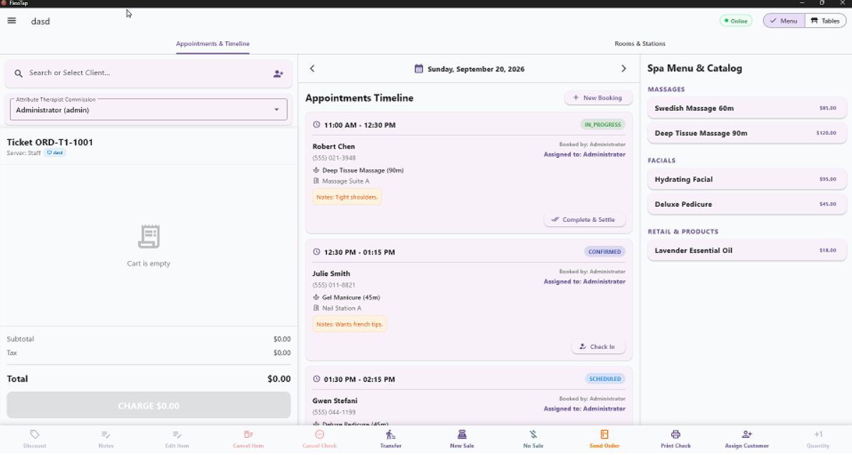 FlexiTap Services and Appointment Timeline