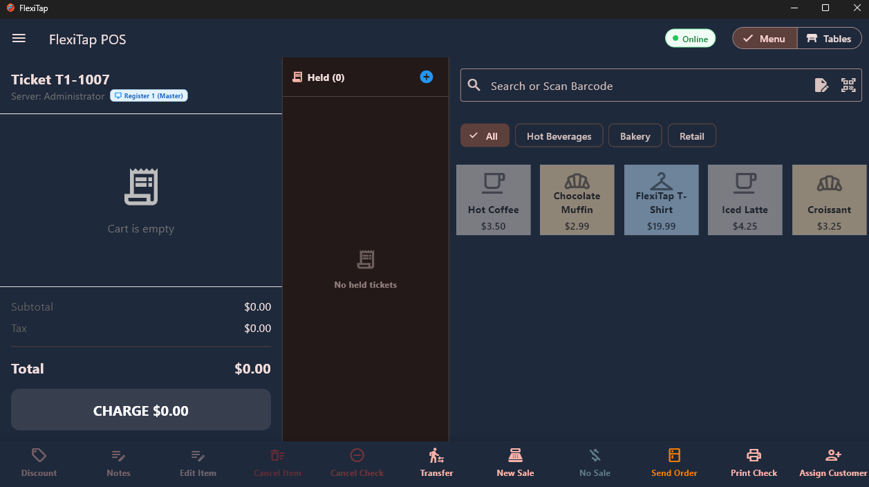 FlexiTap POS Counter Dashboard